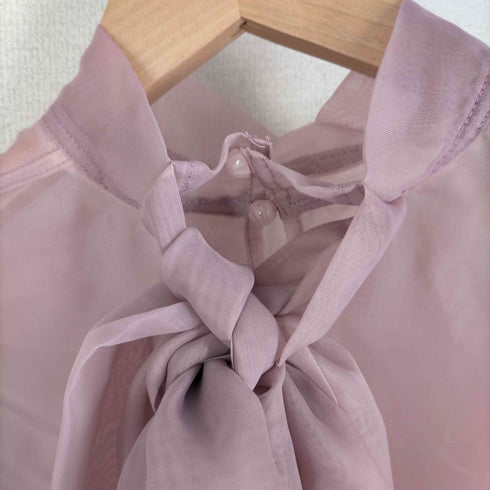 リリーブラウン Lily Brown 24SS クラシカルボウタイブラウス ボリュームシアーブラウス レディース