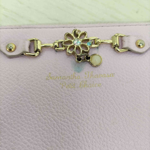 サマンサタバサプチチョイス Samantha Thavasa Petit Choice フラワーモチーフプレート ラウンドジップ 長財布 レディース
