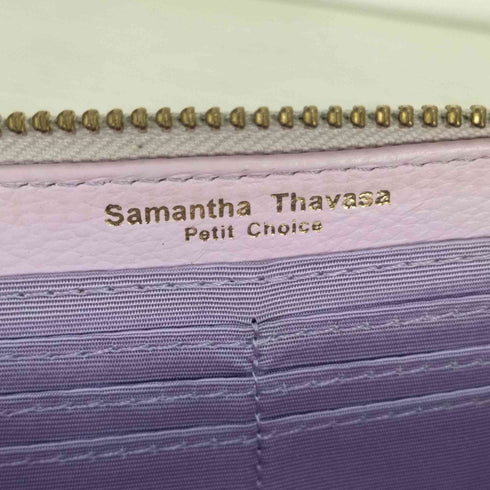 サマンサタバサプチチョイス Samantha Thavasa Petit Choice フラワーモチーフプレート ラウンドジップ 長財布 レディース