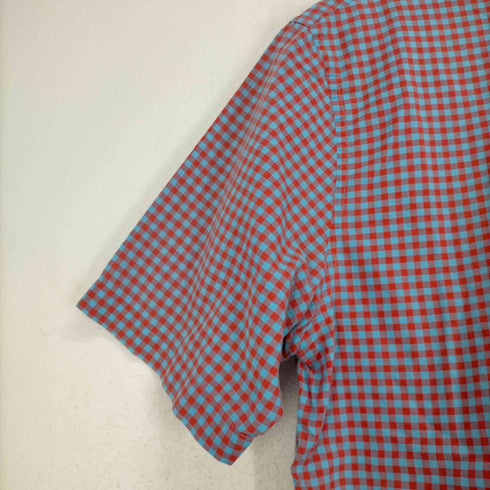 ラフシモンズ RAF SIMONS ロゴ刺繍チェック半袖シャツ メンズ US:40