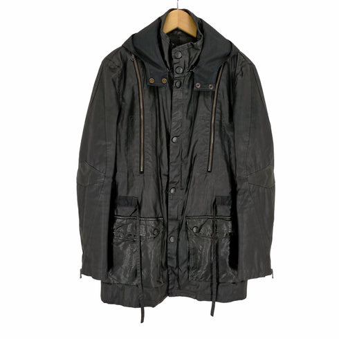 コーティングレザー切替ジップデザイン2WAYカーコート MADE IN ITALY メンズ JPN:M