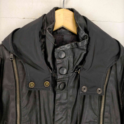 コーティングレザー切替ジップデザイン2WAYカーコート MADE IN ITALY メンズ JPN:M