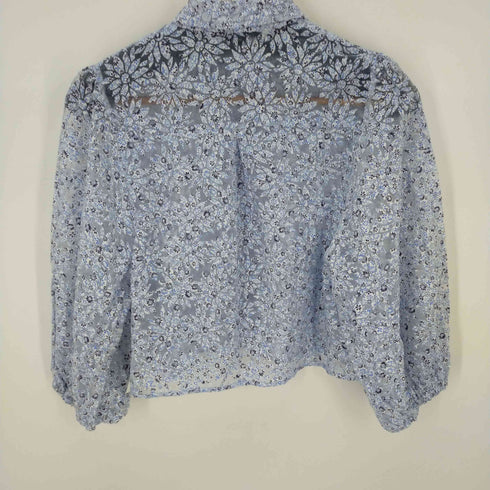 ザラ ZARA クロップドフラワーシアーL/Sシャツブラウス レディース import:XS