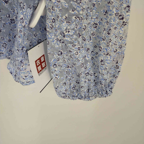 ザラ ZARA クロップドフラワーシアーL/Sシャツブラウス レディース import:XS