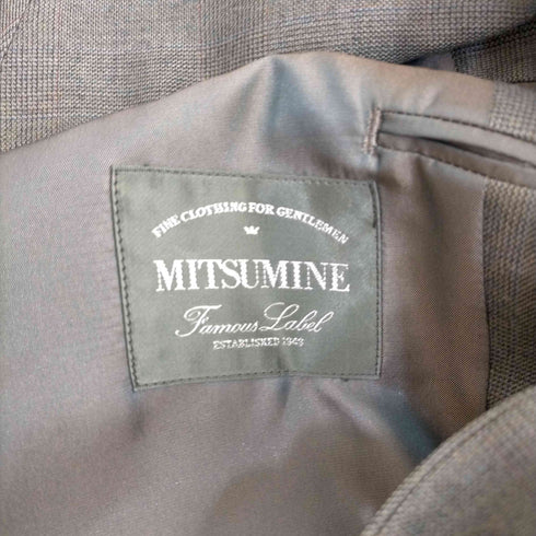 ミツミネ MITSUMINE ウール 3B チェックスーツセットアップ メンズ