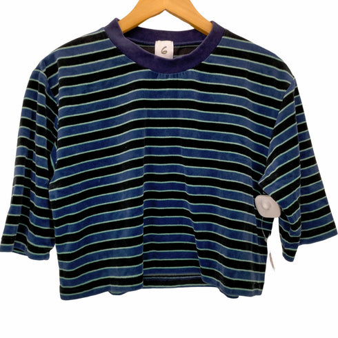 ロクビューティーアンドユースユナイテッドアローズ 6 BEAUTY & YOUTH UNITED ARROWS VELOUR BORDER CROPPED T-SHIRT レディース FREE
