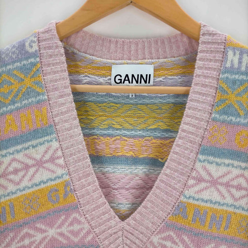 ガニー Ganni Graphic V-neck Vest レディース JPN:S