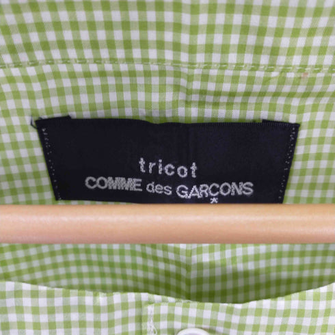 トリココムデギャルソン tricot COMME des GARCONS ギンガムチェックシルクノースリームブラウス レディース