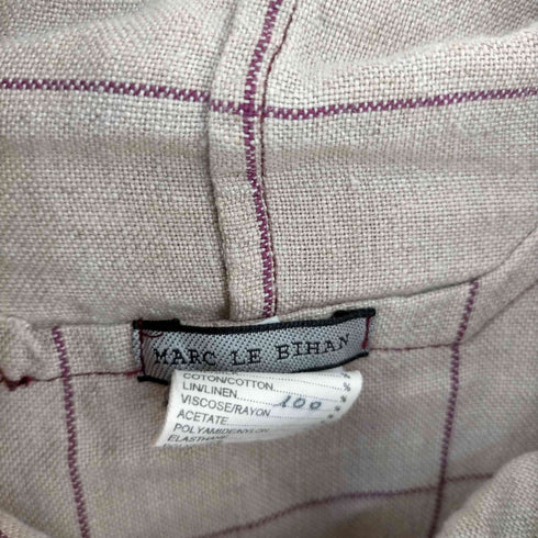 マルクルビアン MARC LE BIHAN フランス製 リネン チェックアノラックパーカー レディース