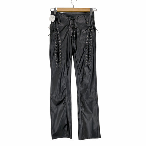 フェイクレザーレースアップパンツ レディース JPN:S
