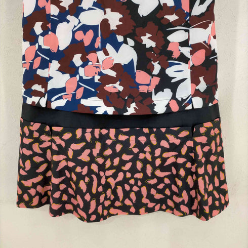 ジルサンダーネイビー JIL SANDER NAVY イタリア製 総柄切替 ノースリーブワンピース レディース JPN:36