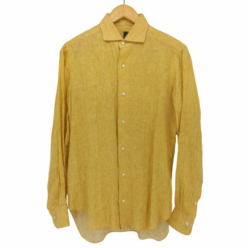 バルバ BARBA イタリア製 リネン L/S カッタウェイ ドレスシャツ メンズ