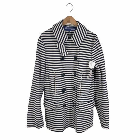 ジュンヤワタナベコムデギャルソンマン JUNYA WATANABE COMME des GARCONS MAN AD2003 マリンボタン チンストボーダーPコート メンズ JPN:M