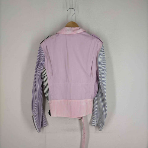 コムデギャルソンオムプリュス COMME des GARCONS HOMME PLUS AD2012 クレイジーストライプダブルライダースジャケット メンズ JPN:S