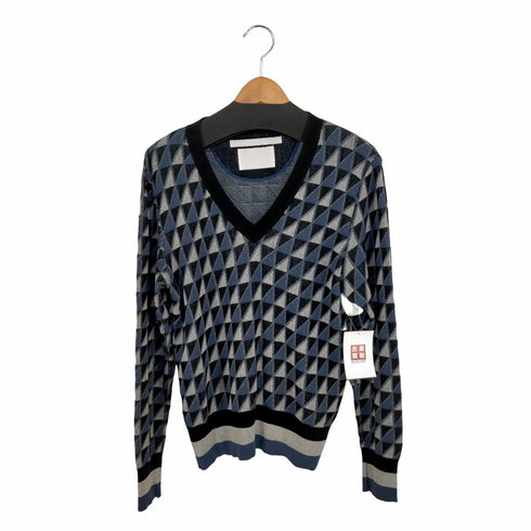ホワイトマウンテニアリング WHITE MOUNTAINEERING 幾何学模様 Vネックニット メンズ JPN:S