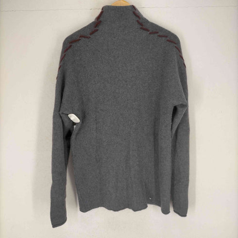 エンポリオアルマーニ EMPORIO ARMANI MADE IN ITALY アンゴラ混ステッチデザインダブルジップニットジャケット メンズ 54