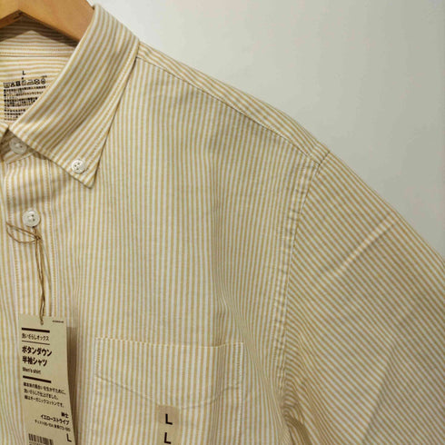 ムジルシリョウヒン 無印良品 洗いざらしオックス ボタンダウン半袖シャツ メンズ L