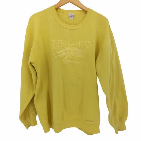 クレイジーシャツ CRAZY SHIRTS USA製 PEBBLE BEACH 刺繍 クルーネック トレーナー メンズ JPN:XL