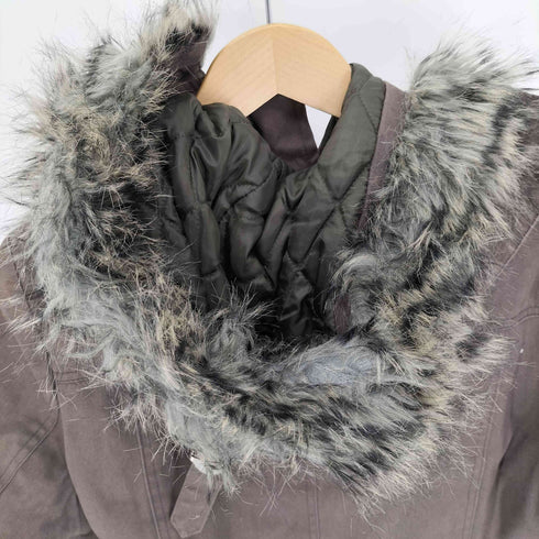 カルバンクラインジーンズ Calvin Klein Jeans 裏地キルティング 比翼 ファー モッズ コート レディース import:L