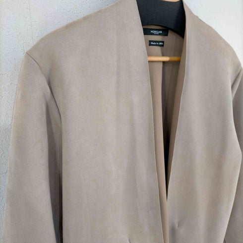 モルガンオム MORGAN HOMME フェイクスウェード ボタンレスノーカラーカーディガン メンズ JPN:M