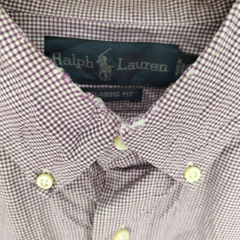 ラルフローレン RALPH LAUREN CLASSIC FIT ポニー刺繍 ボタンダウン L/S チェック シャツ メンズ 16 1/2