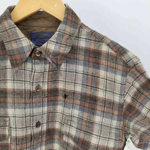 ペンドルトン PENDLETON 70S USA製 PURE VIRGIN WOOL フラップポケット チェック L/S シャツ メンズ