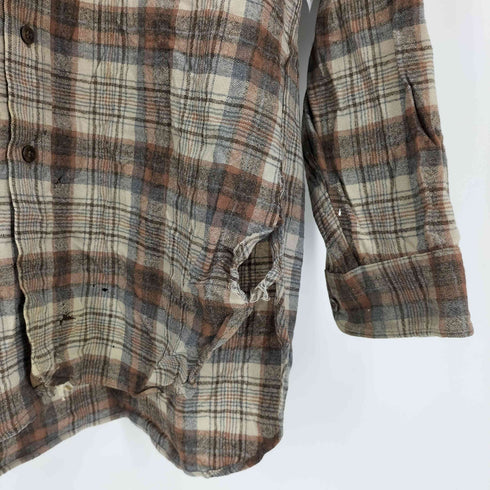 ペンドルトン PENDLETON 70S USA製 PURE VIRGIN WOOL フラップポケット チェック L/S シャツ メンズ