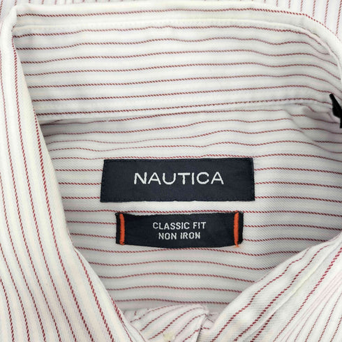 ノーティカ NAUTICA CLASSIC FIT ポケット ストライプ L/S ノンアイロン シャツ メンズ