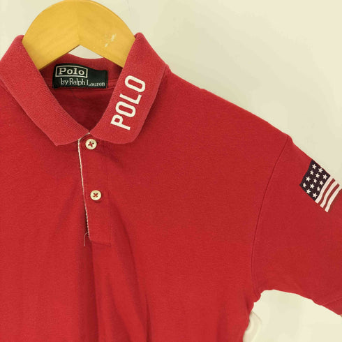 ポロバイラルフローレン Polo by RALPH LAUREN 緑タグ POLO刺繍 星条旗プリント S/S ポロ シャツ メンズ