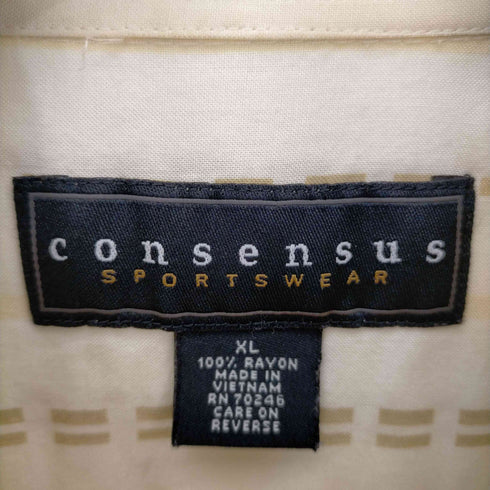 CONSENSUS レーヨンレギュラーカラー総柄シャツ メンズ import:XL