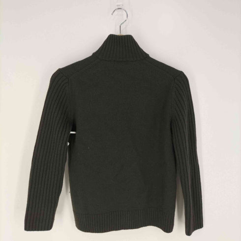 バーバリーブラックレーベル BURBERRY BLACK LABEL ワンポイントロゴ刺繍 ハイネック ラムウールニット メンズ JPN:2