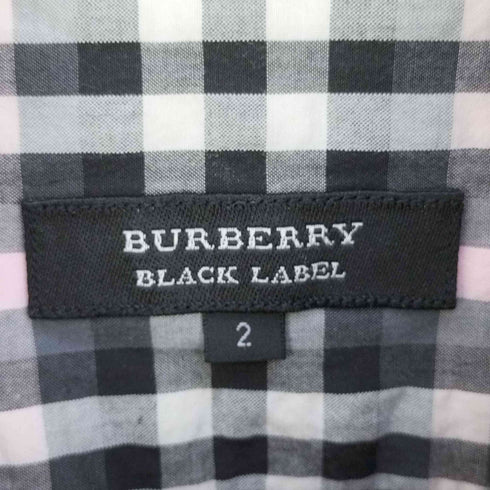 バーバリーブラックレーベル BURBERRY BLACK LABEL ワンポイントロゴ刺繍 ギンガムチェックシャツ メンズ 2
