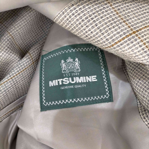 ミツミネ MITSUMINE チェック 背抜き 2Bシングルテーラードジャケット メンズ A5