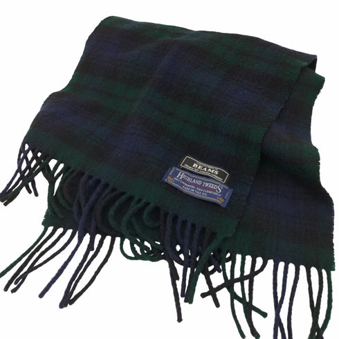 ビームス BEAMS HIGHLAND TWEEDS チェック マフラー ブラックウォッチ メンズ JPN:L