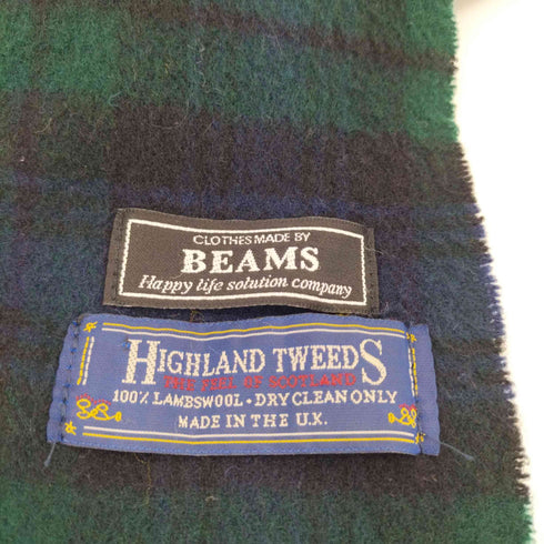 ビームス BEAMS HIGHLAND TWEEDS チェック マフラー ブラックウォッチ メンズ JPN:L