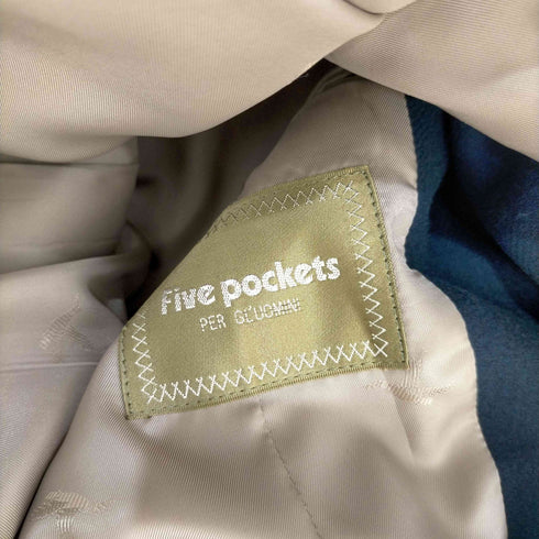 ファイブポケット FIVE POCKETS 裏地ハンティング エンブレムボタン 紺ブレ メンズ import:M
