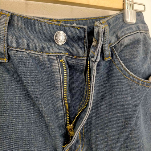 ROMWE バタフライレース サイドオープンデニムパンツ レディース XS