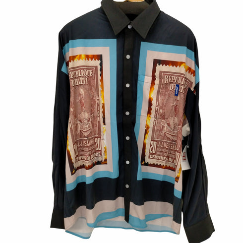 フメイ WANNA STAMP LS SHIRTS JET BLACK長袖シャツ メンズ JPN:XL