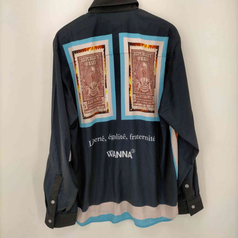 フメイ WANNA STAMP LS SHIRTS JET BLACK長袖シャツ メンズ JPN:XL