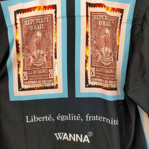 フメイ WANNA STAMP LS SHIRTS JET BLACK長袖シャツ メンズ JPN:XL