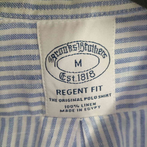 ブルックスブラザーズ BROOKS BROTHERS REGENT FIT ロンドンストライプ リネンシャツ メンズ JPN:M