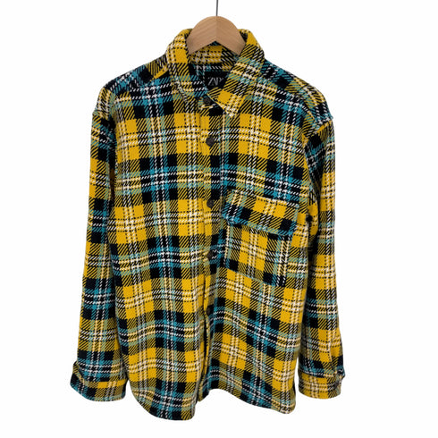ザラ ZARA フラップポケット チェック シャツジャケット メンズ import:M