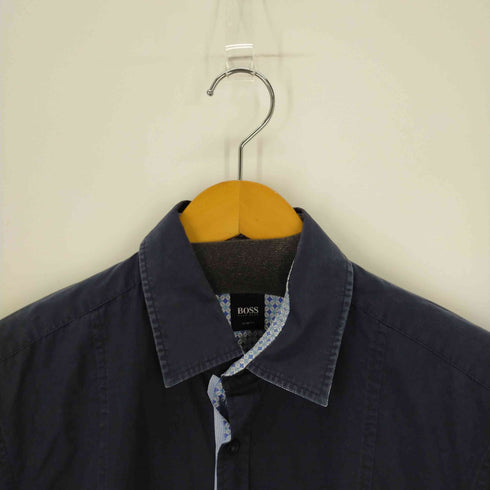ボスヒューゴボス BOSS HUGO BOSS SLIM FIT 裏地総柄S/Sシャツ メンズ M
