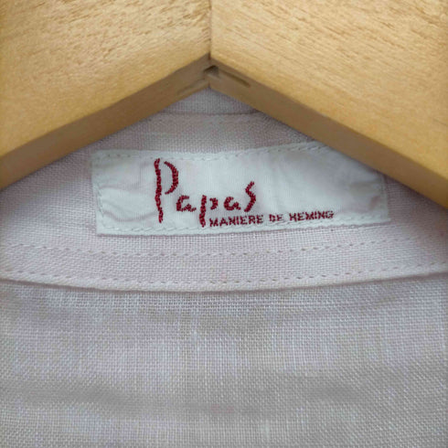 パパス papas リネン100 半袖シャツ メンズ JPN:52 / LL