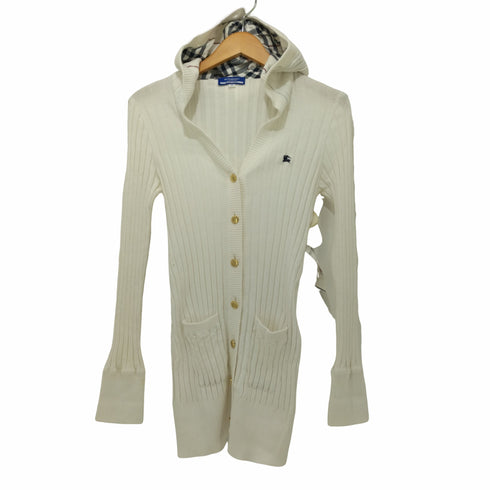 バーバリーブルーレーベル BURBERRY BLUE LABEL ワンポイントロゴ リブニットカーディガン レディース EUR:38
