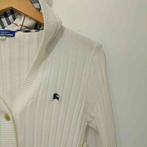 バーバリーブルーレーベル BURBERRY BLUE LABEL ワンポイントロゴ リブニットカーディガン レディース EUR:38
