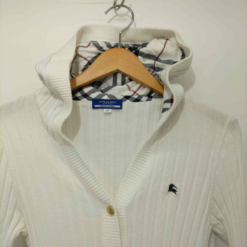 バーバリーブルーレーベル BURBERRY BLUE LABEL ワンポイントロゴ リブニットカーディガン レディース EUR:38