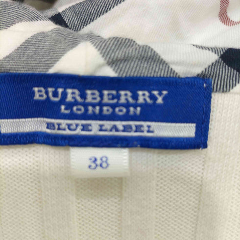 バーバリーブルーレーベル BURBERRY BLUE LABEL ワンポイントロゴ リブニットカーディガン レディース EUR:38
