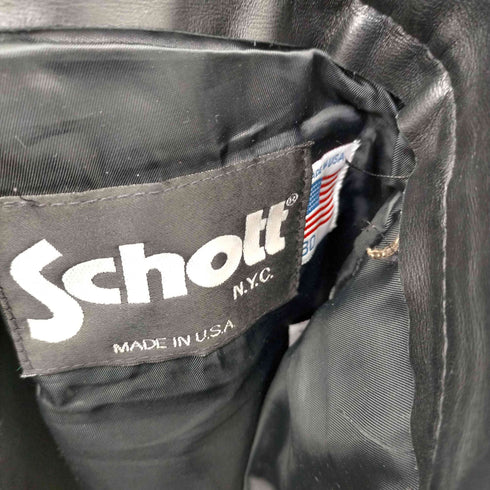 ショット Schott MADE IN USA カウレザーバイカーパンツ メンズ 30