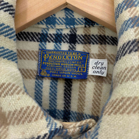 ペンドルトン PENDLETON 70S USA製 PURE VIRGIN WOOL チェック ウール シャツ ジャケット メンズ import:S